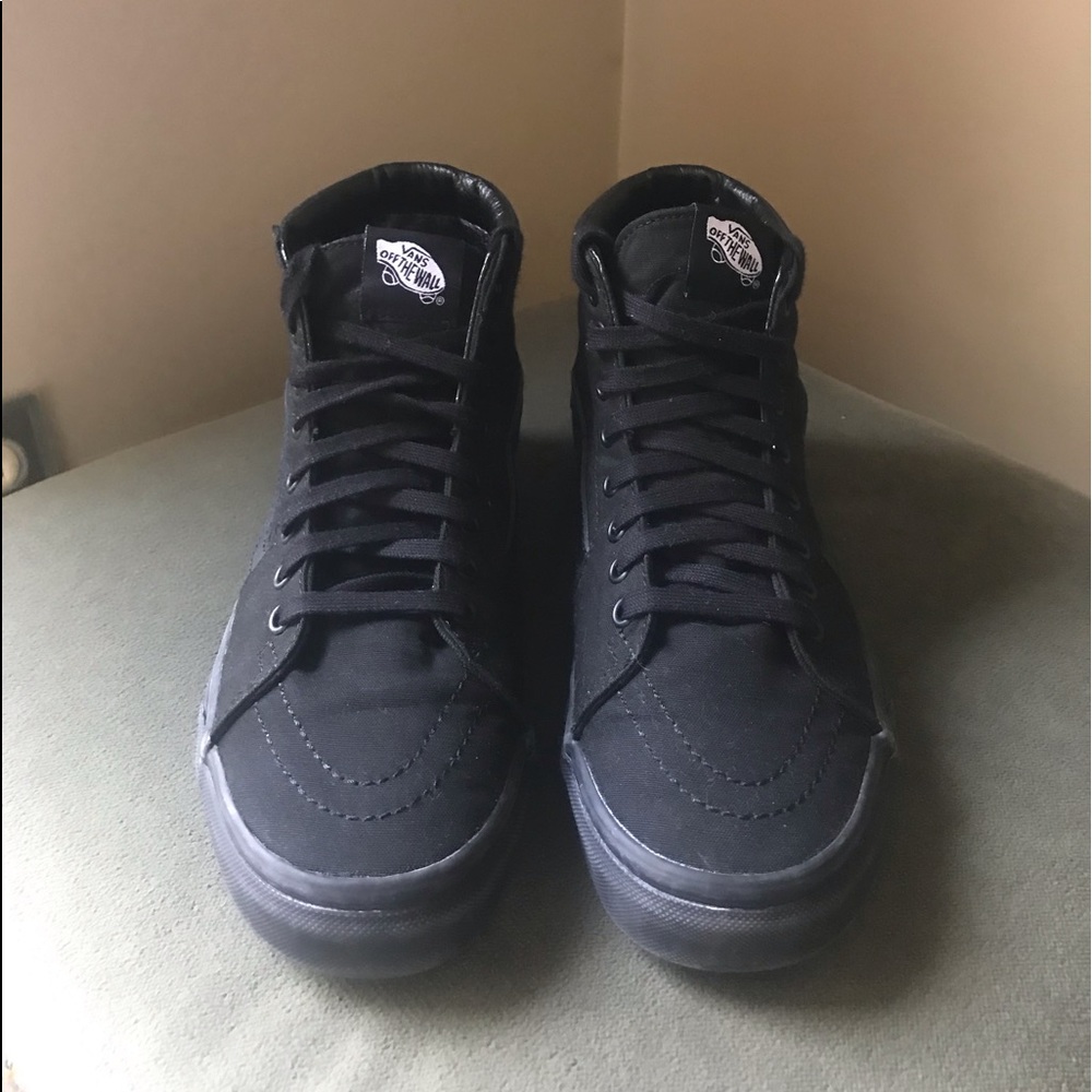 All Black Canvas High-Top Vans